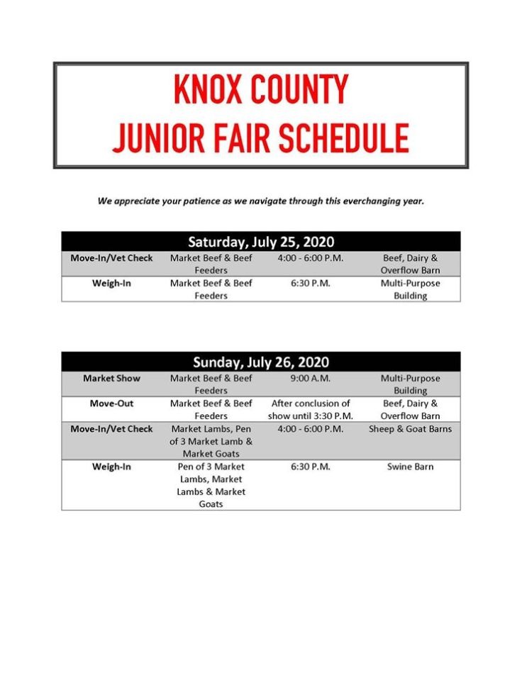 JR Fair schedule Page 1